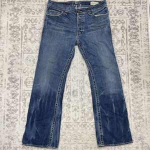 575 Men's Denim Jeans Bootcut Medium Wash Butterfly Buttons Size 36x34